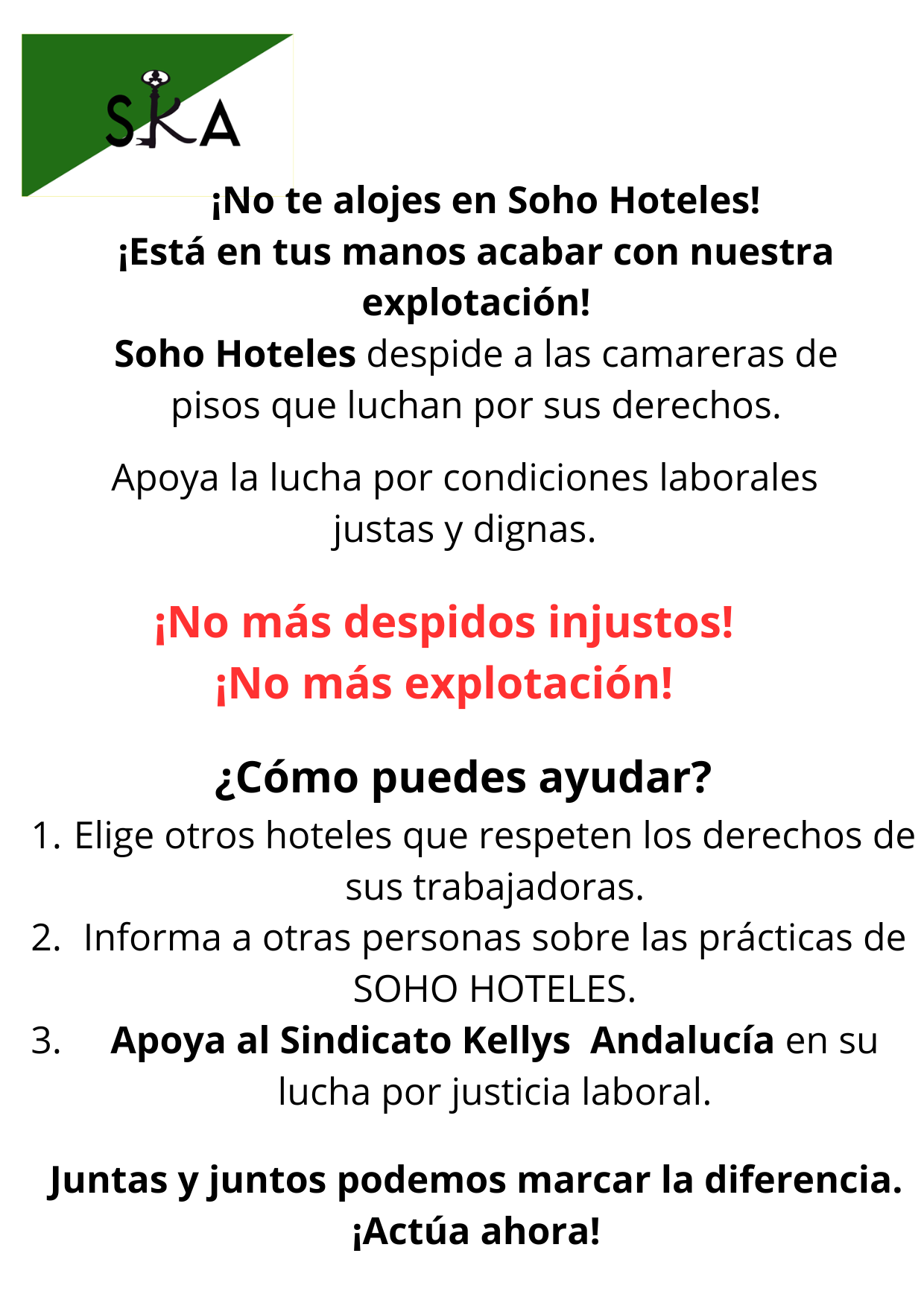 CONCENTRACIÓN CONTRA SOHO HOTELES